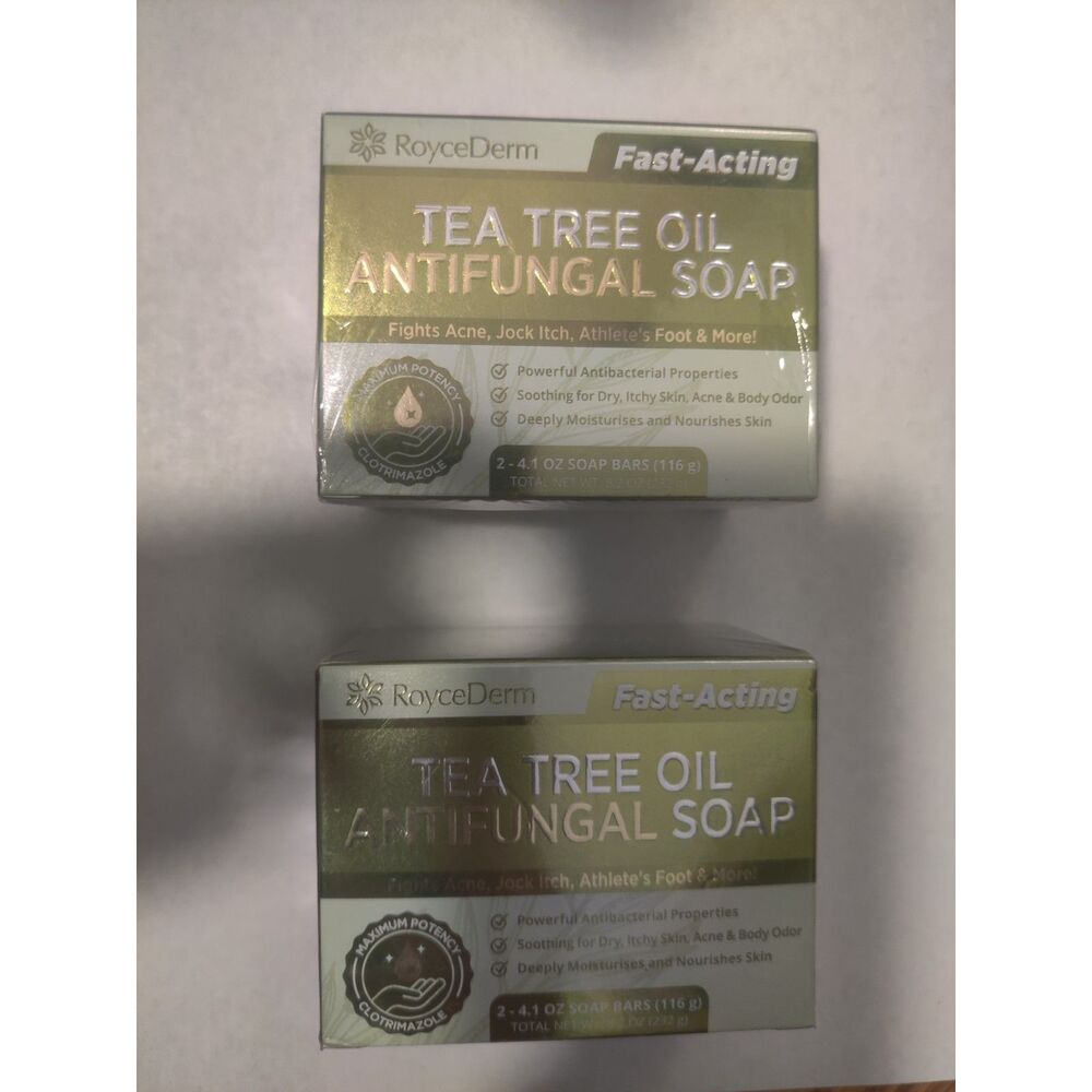 Roycederm Tea Tree Oil Antifungal Treatment Soap For Face & Body 2 Pack X 2